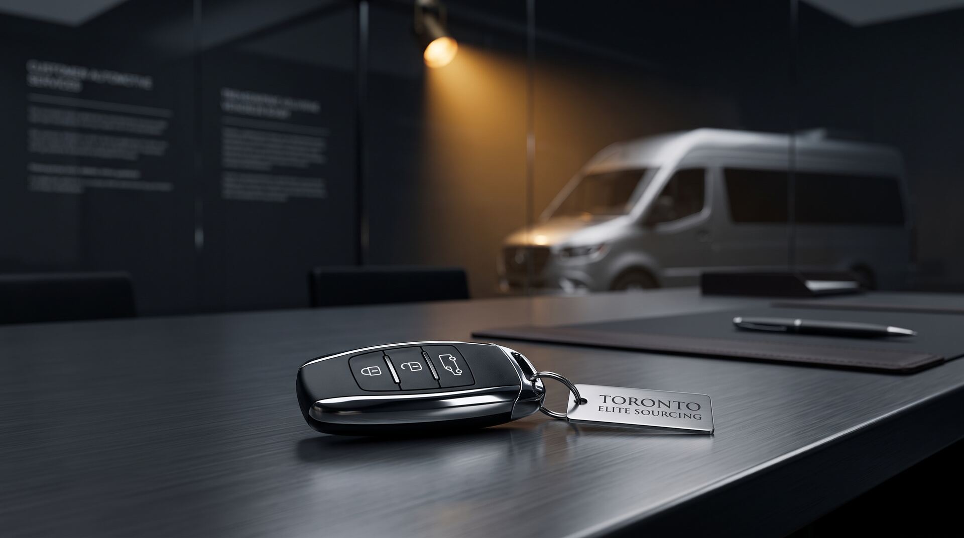 Executive vehicle key handover at Innovative Auto Sourcing
